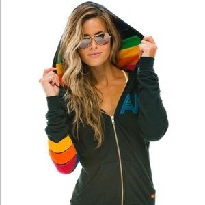 Aviator Nation Signature Rainbow Hoodie